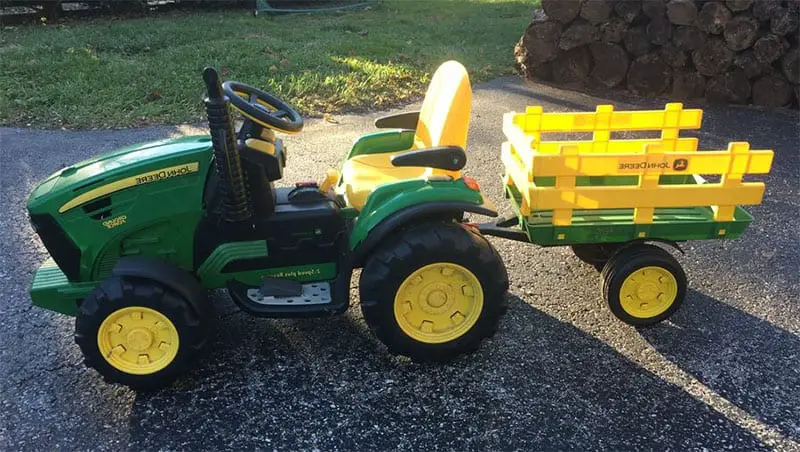 Peg Perego John Deere Tractor and Trailer Power Wheels for 7-Year-Olds